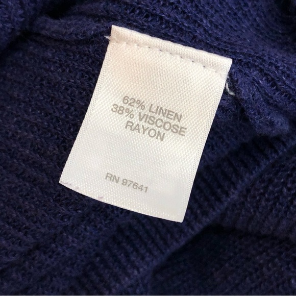 J. Jill v-neck sweater linen blend lightweight lapis purple blue pocket Medium - Picture 9 of 11